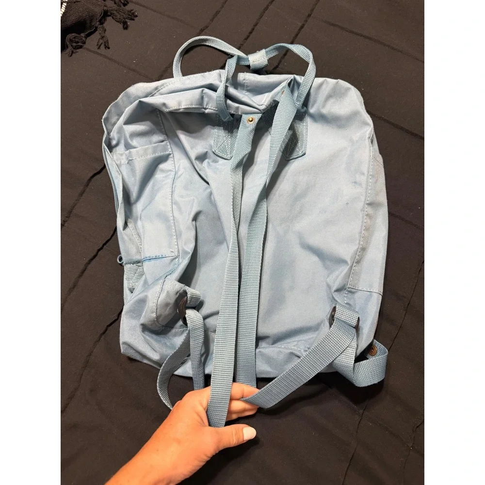 Fjallraven Kanken Classic Backpack Light Blue Vinylon F School Travel Bag